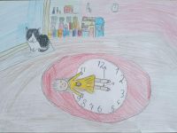 11. Szkic Odpoczywam w pokoju z moim kotkiem - Stefania Płużyńska