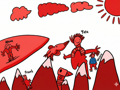 10. Marysia z rodzicami i bratem na łyżwach - Marysia Kowalska - wyróżnienie